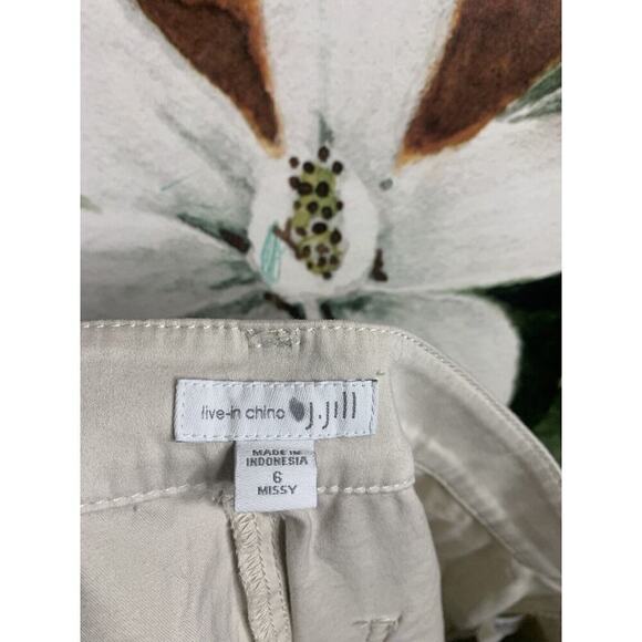 J Jill Size 6 Missy Live in Chino Pants Cotton Blend Khaki Beige - Picture 3 of 6